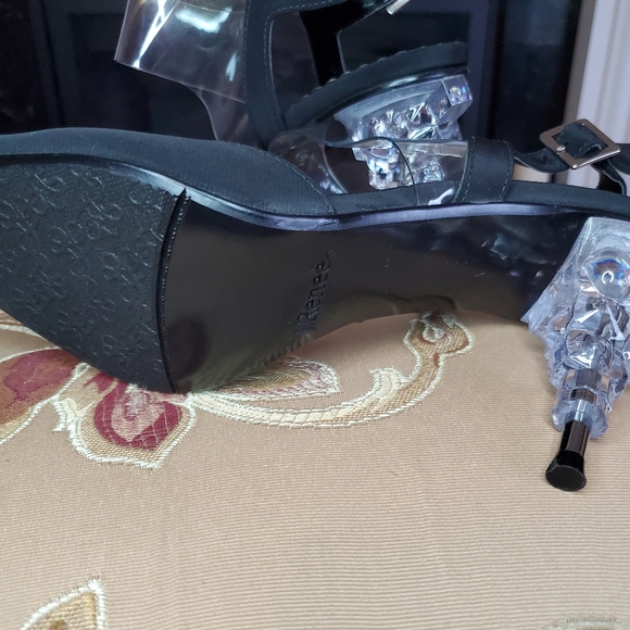 J. RENEE Black and Clear Slingback Heels - Picture 2 of 6
